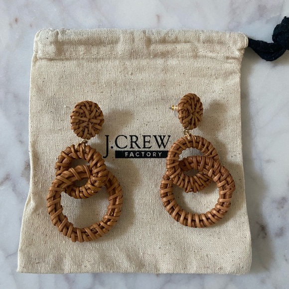 J Crew Factory Rattan Earrings, NWT, never worn - Picture 4 of 4